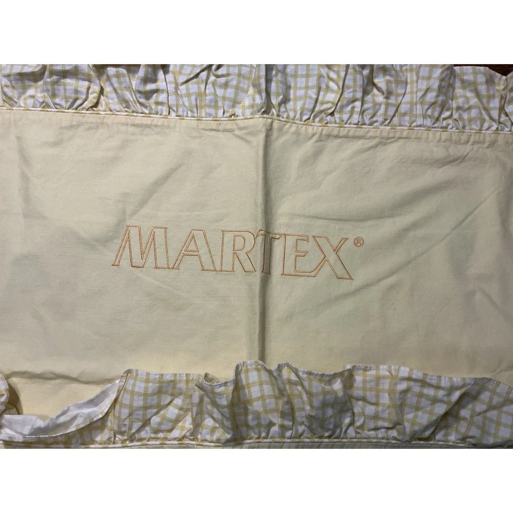 Pair Of Vtg Pastel Yellow MARTEX Ruffled STANDARD Pillow Shams